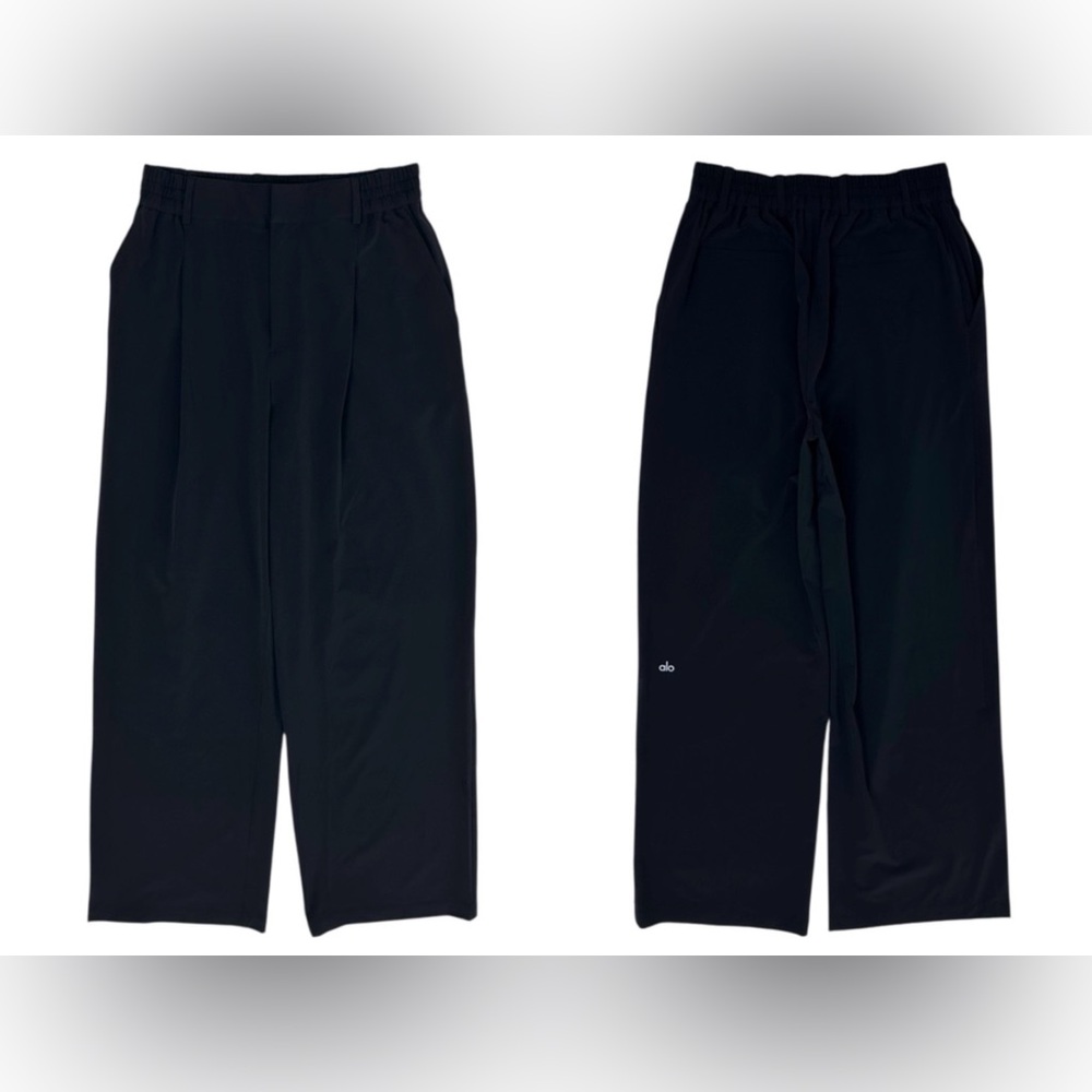 ALO Yoga Black Wide-Leg High-Rise Pants - Picture 10 of 16